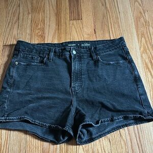 Old Navy OG Straight High Rise Black Denim Shorts